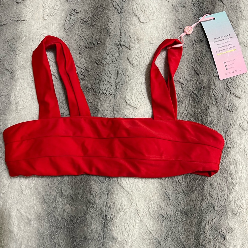 Red bathing suit top